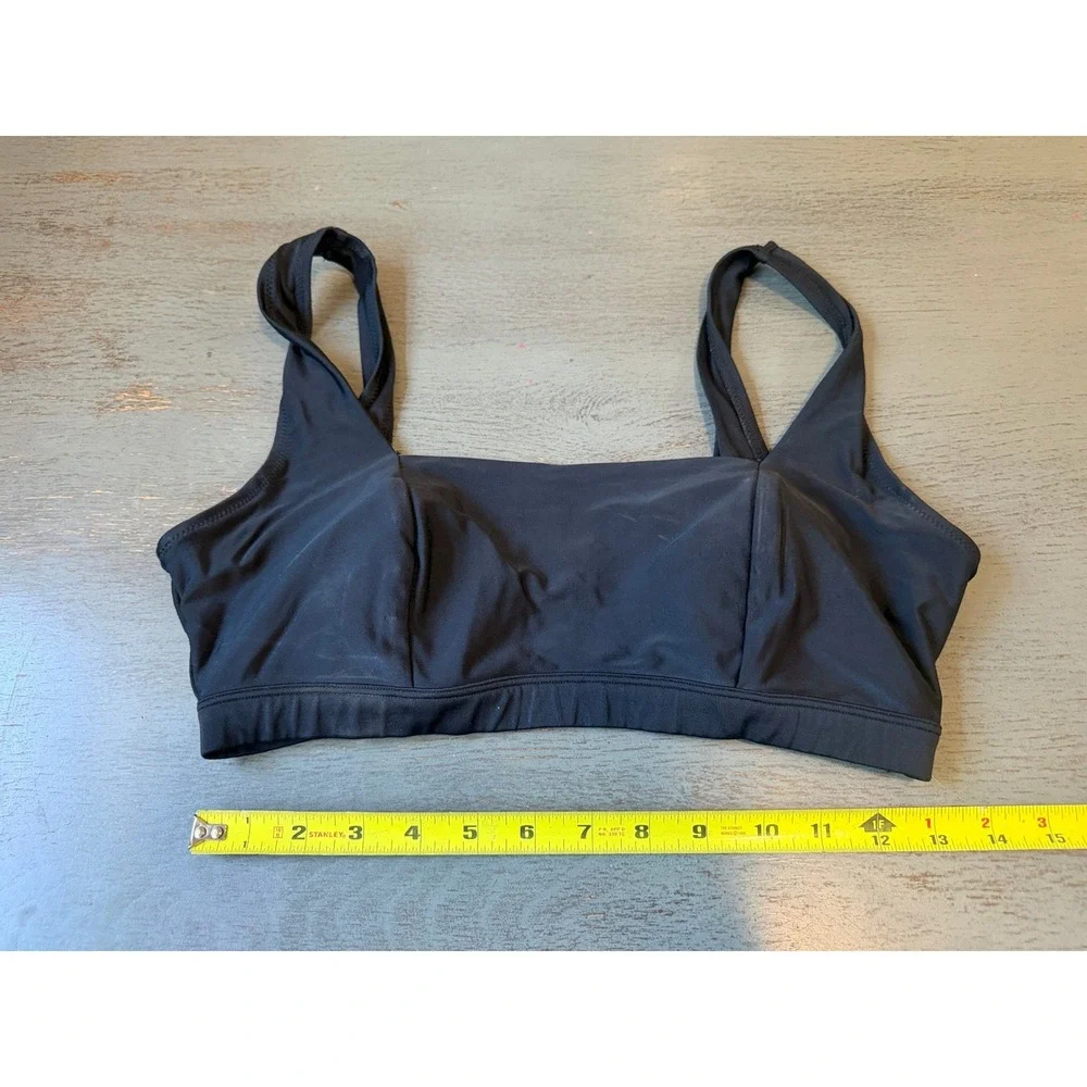 Old Navy Womens Black Square Neck Sports Bra Size Large RN 160476 Athleisure